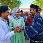 동티모르와 국제 안보 - A vibrant cultural youth exchange event in East Timor, featuring diverse young people dressed in tra...