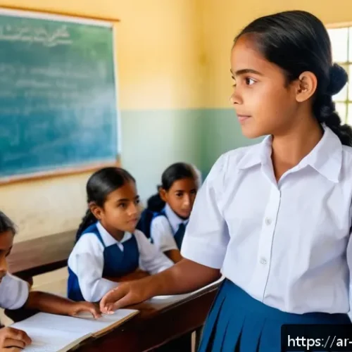 동티모르 국제 기구 활동 - A vibrant classroom scene in East Timor showing a diverse group of children aged 7-12 attentively le...